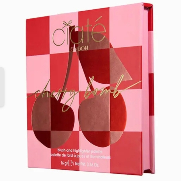 Ciate London Cherry Bomb Blush & Highlighter Palette Light/Medium, NIB - Picture 3 of 3